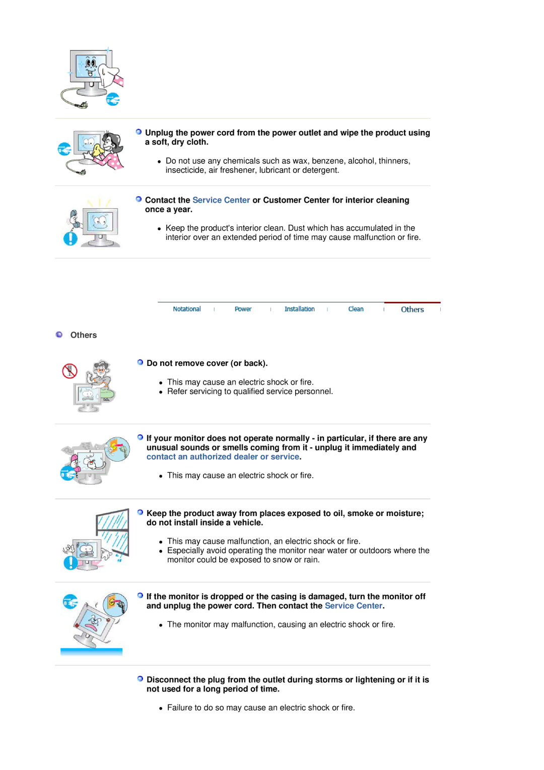 Samsung 151X manual Others, Do not remove cover or back 