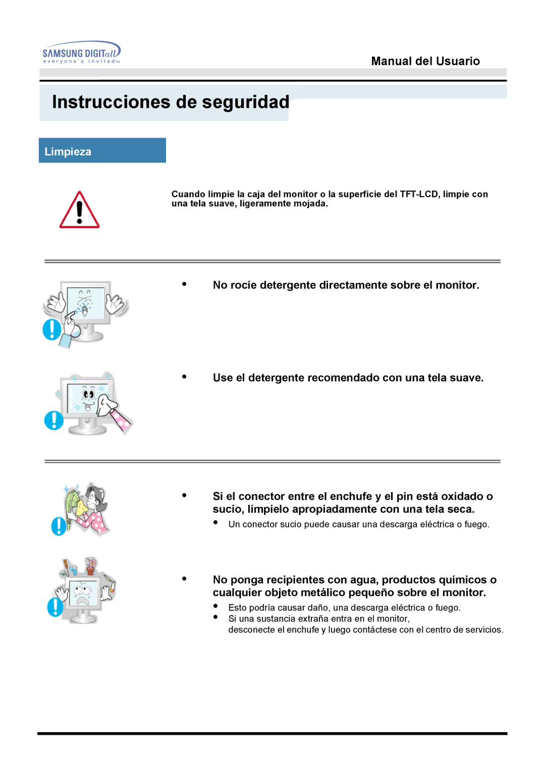 Samsung 152S, 152B, 152T manual Limpieza 