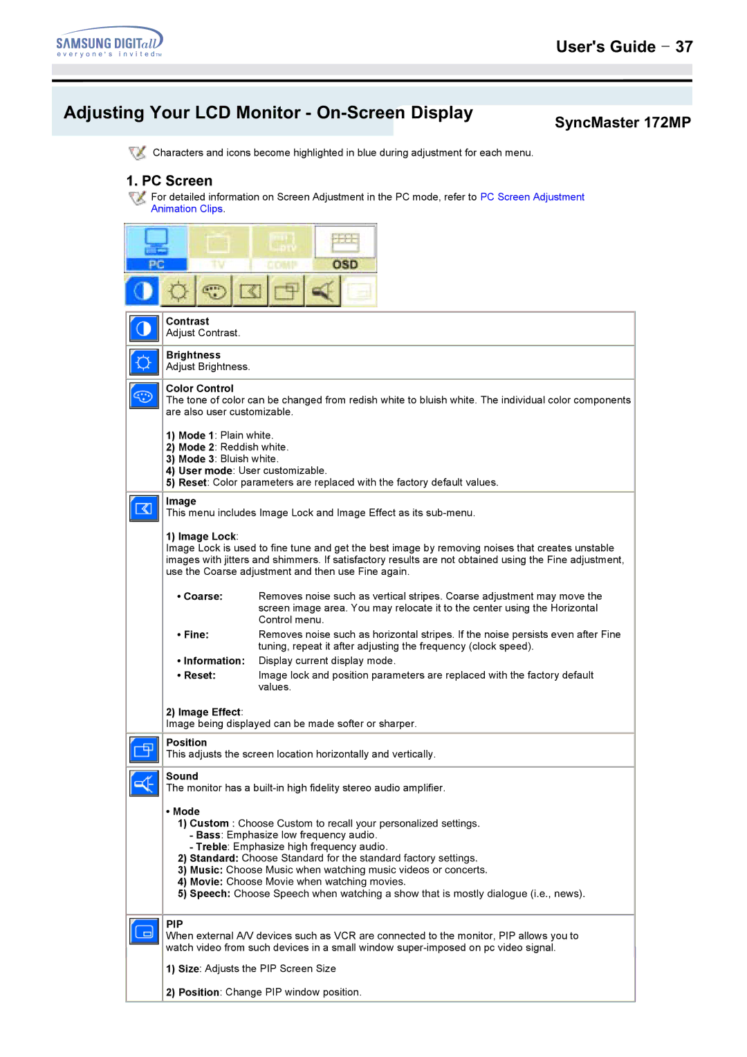 Samsung 152MP manual SyncMaster 172MP 