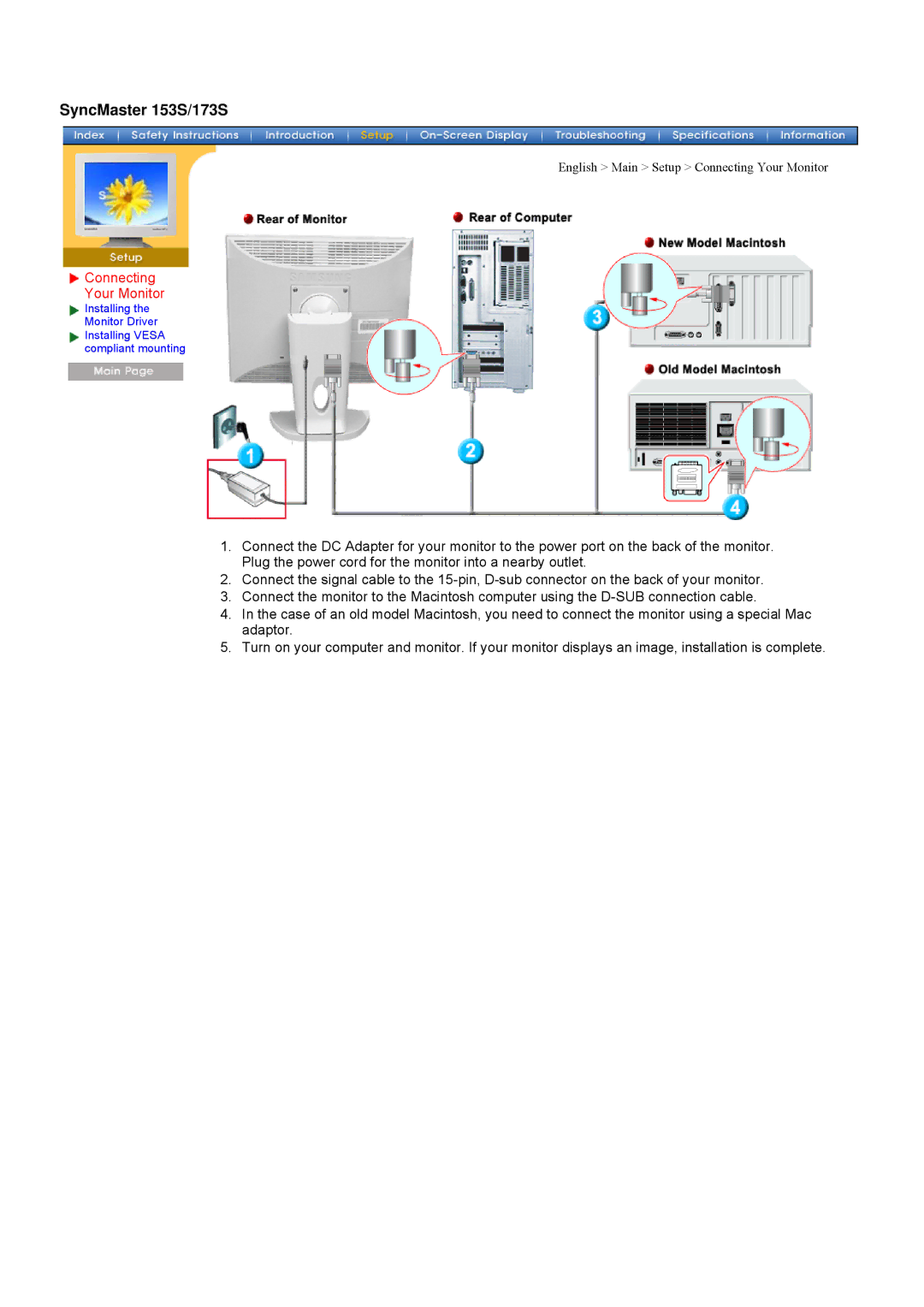 Samsung 152V, 172V, 192V manual SyncMaster 153S/173S 