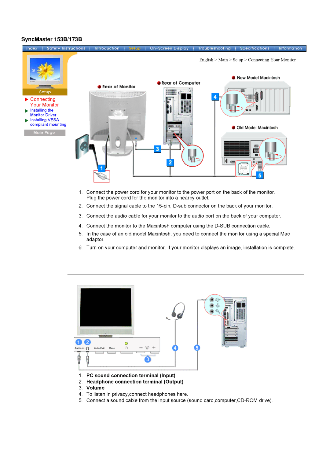 Samsung 172V, 152V, 192V manual SyncMaster 153B/173B 