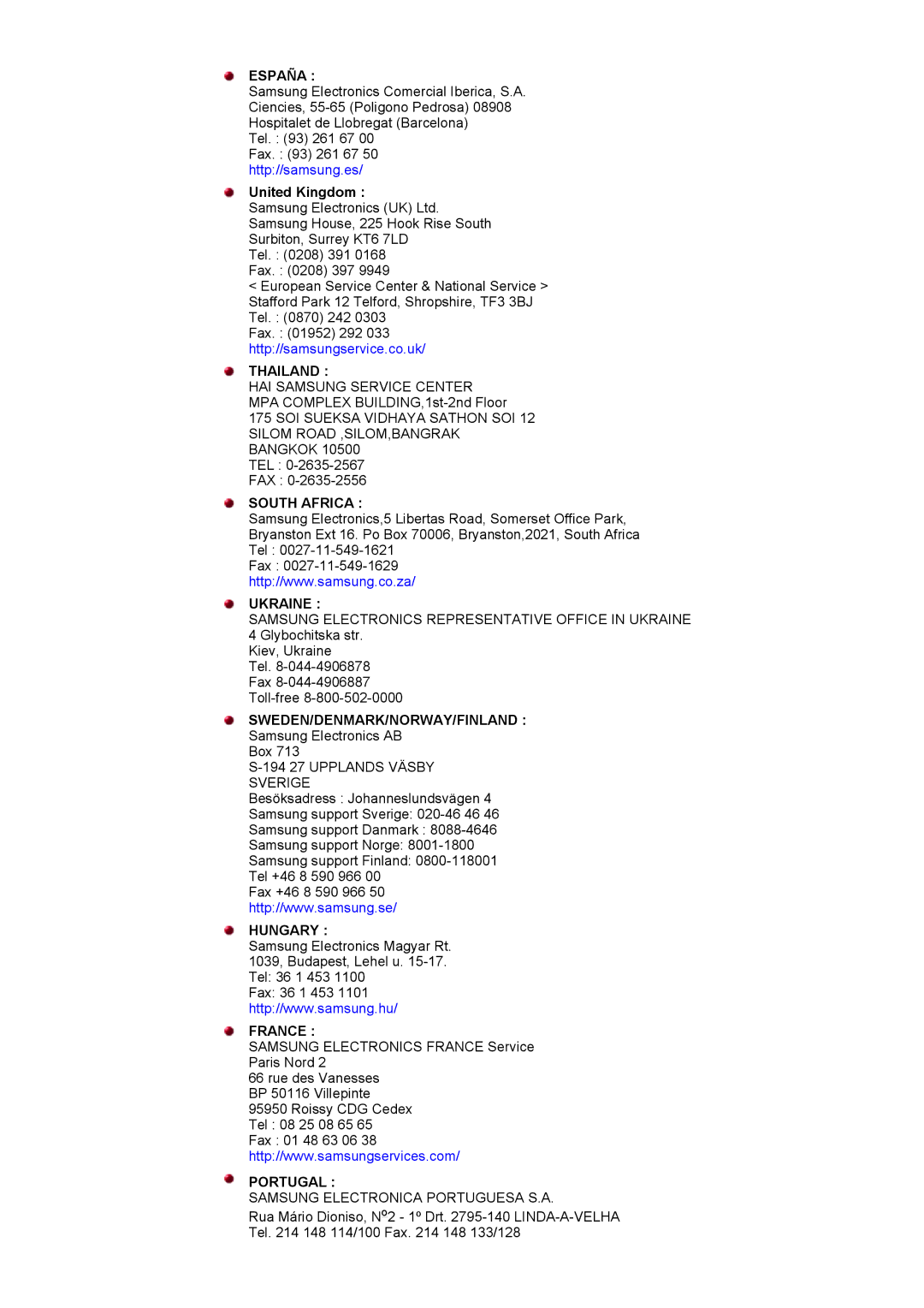 Samsung 172x, 152x manual España, United Kingdom 