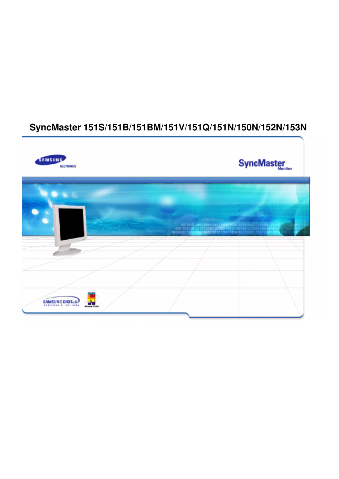 Samsung manual SyncMaster 151S/151B/151BM/151V/151Q/151N/150N/152N/153N 