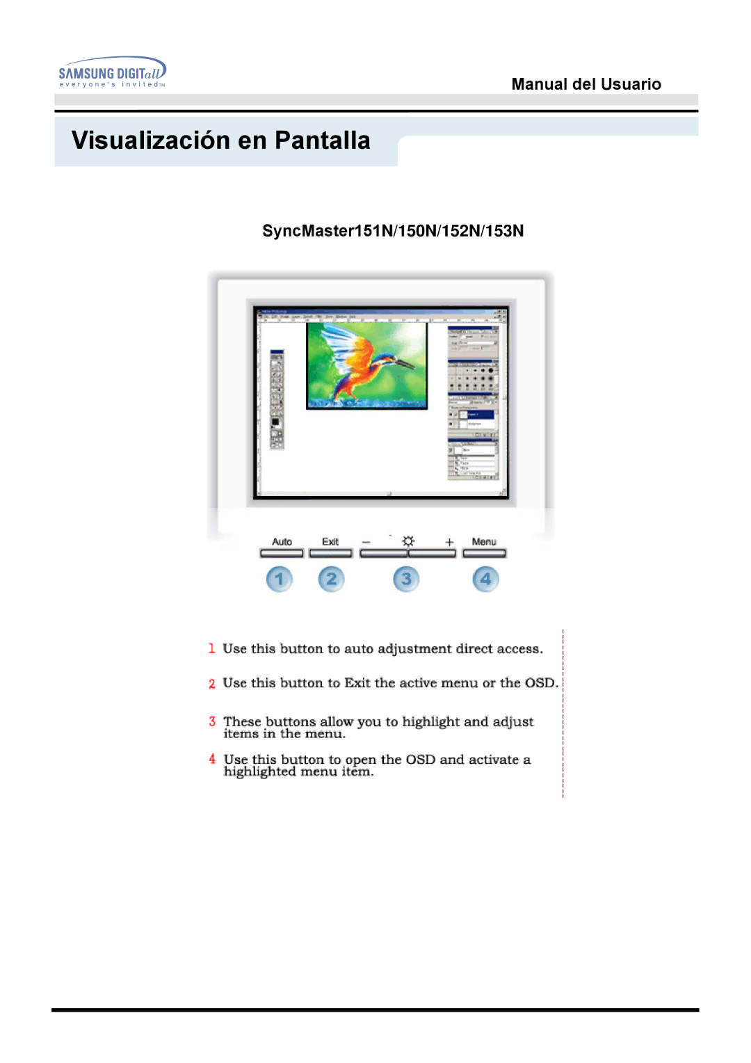 Samsung 151Q, 151V manual SyncMaster151N/150N/152N/153N 