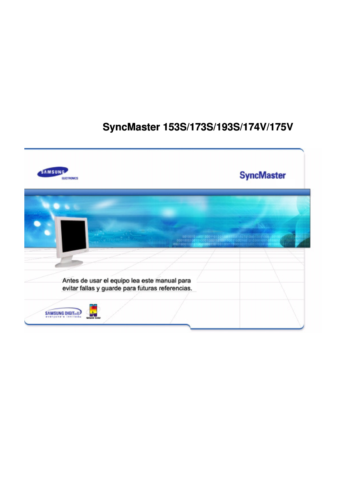 Samsung manual SyncMaster 153S/173S/193S/174V/175V 