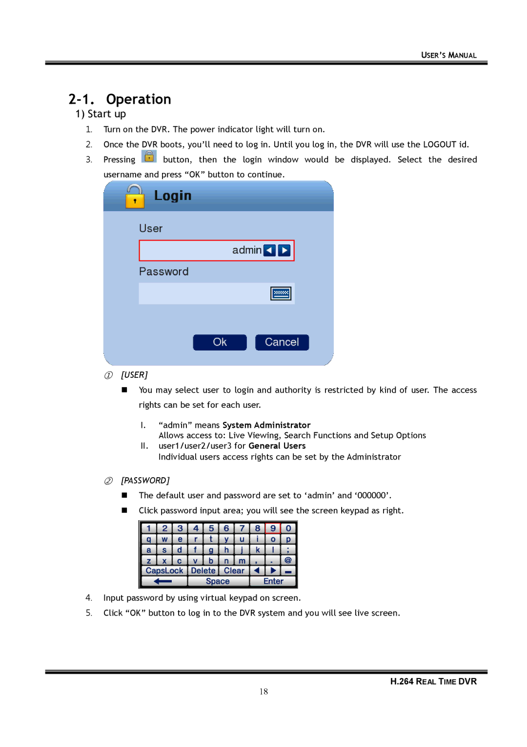 Samsung 16-8900 user manual Operation, Start up 