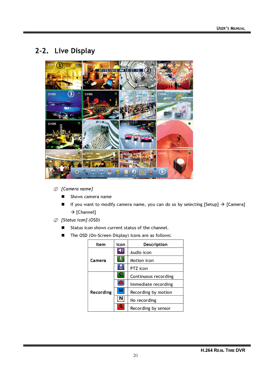 Samsung 16-8900 user manual Live Display 