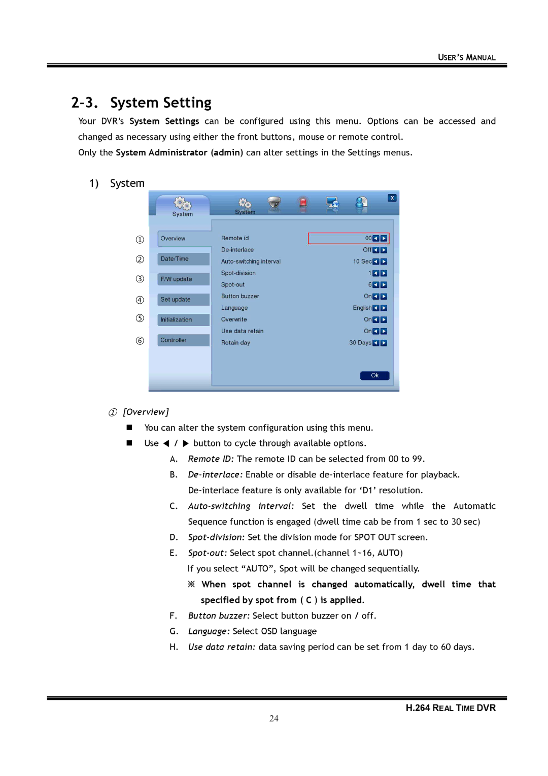 Samsung 16-8900 user manual System Setting 