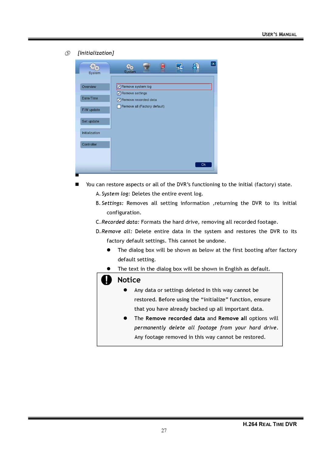 Samsung 16-8900 user manual Real Time DVR 