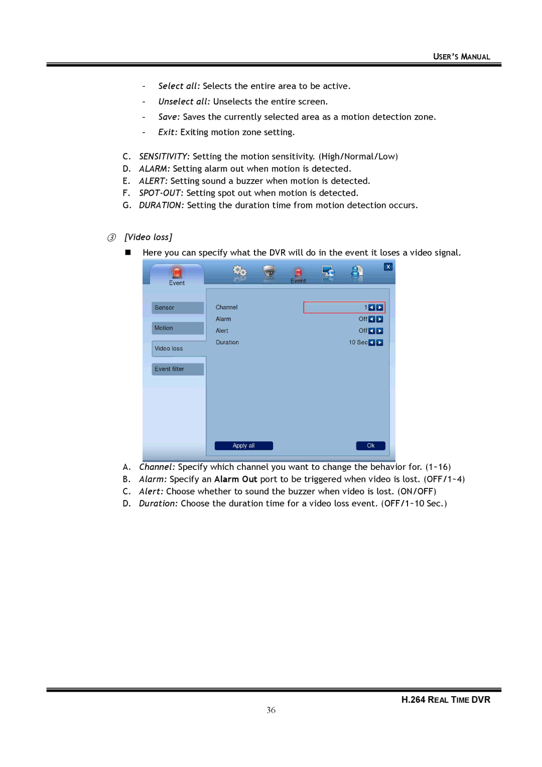 Samsung 16-8900 user manual Real Time DVR 