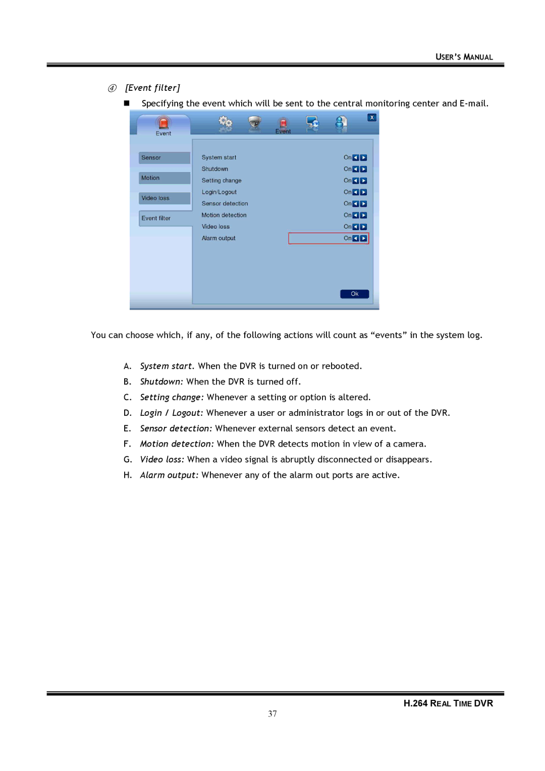 Samsung 16-8900 user manual Real Time DVR 