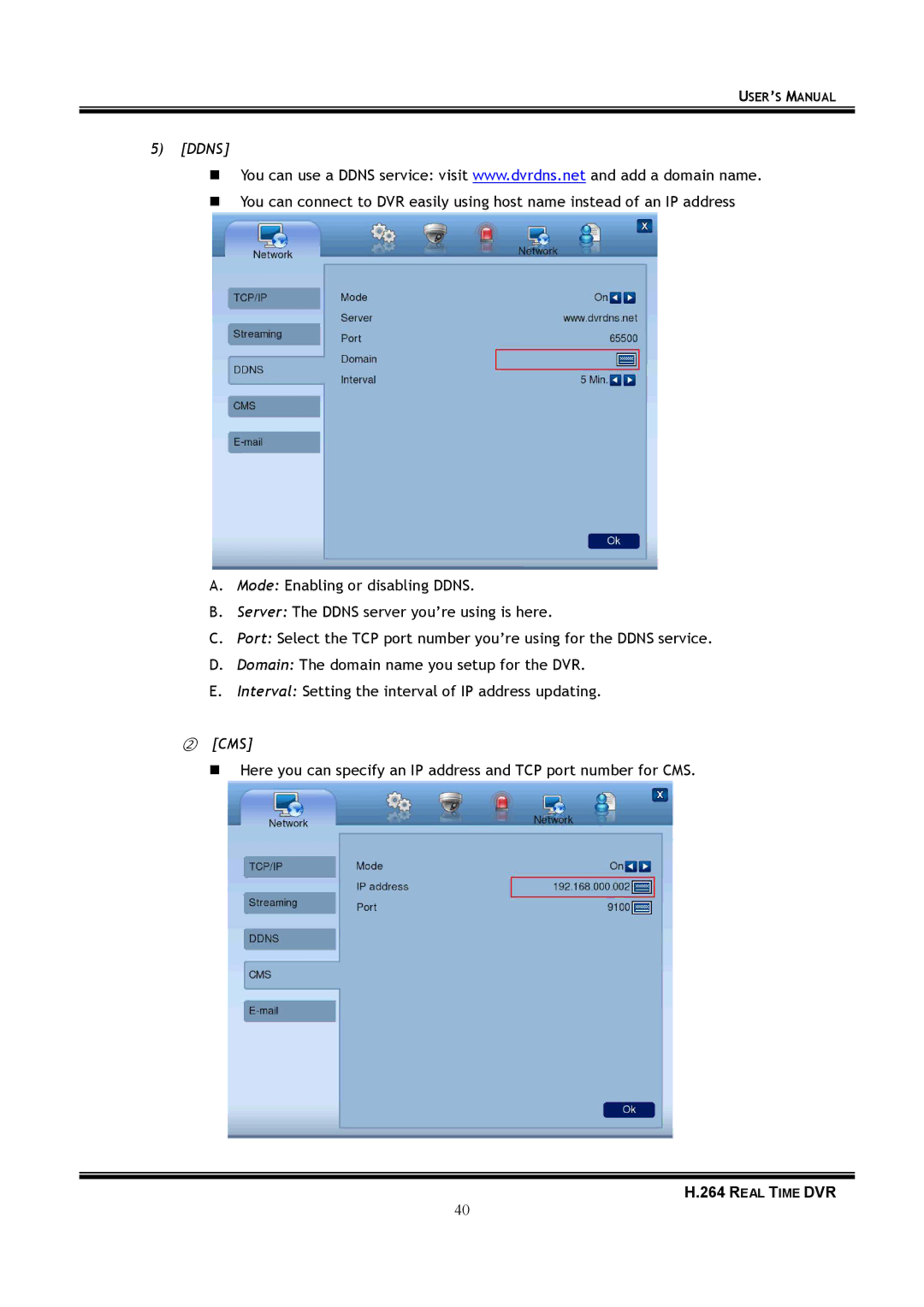 Samsung 16-8900 user manual Real Time DVR 