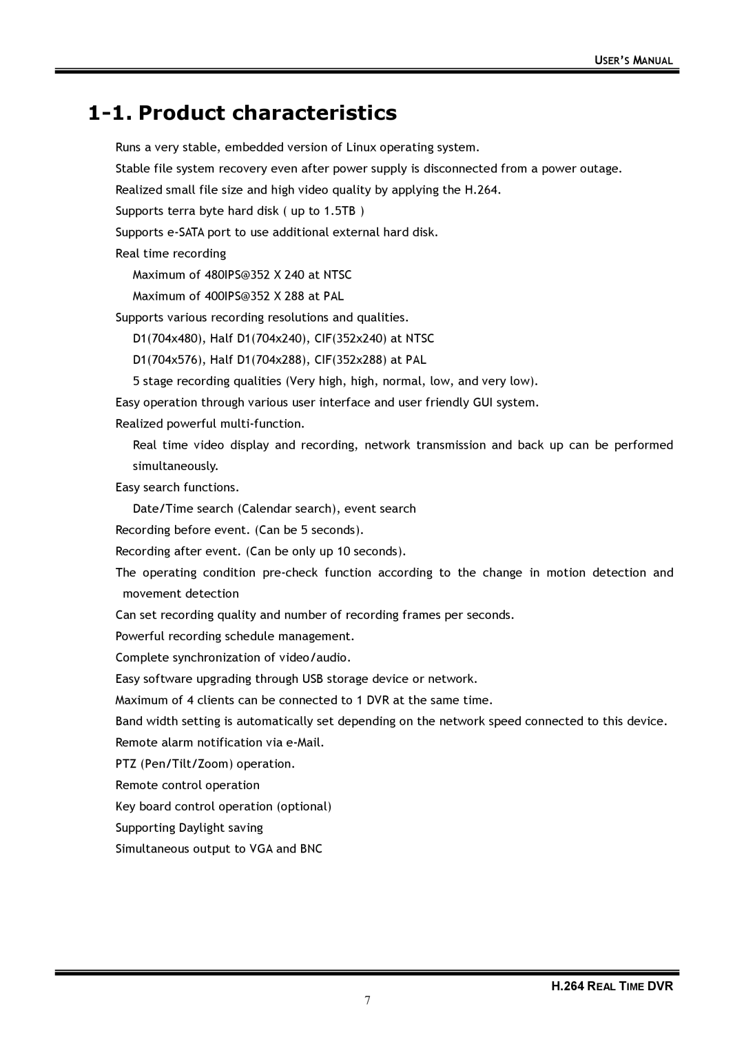 Samsung 16-8900 user manual Product characteristics 