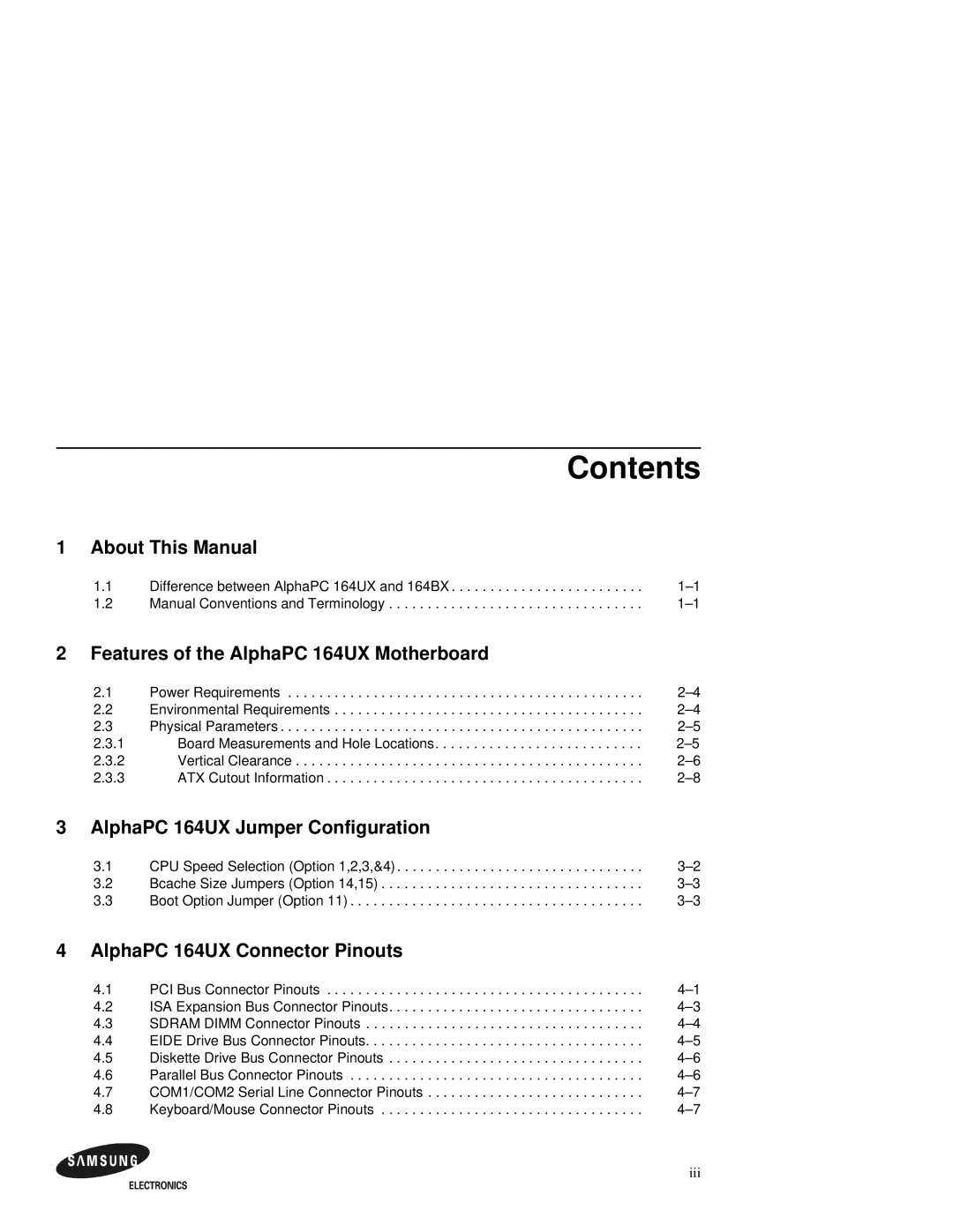 Samsung 164BX user manual Contents 