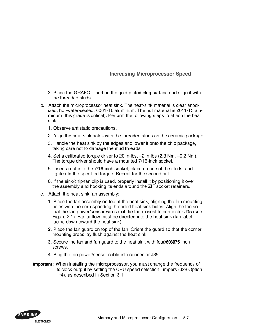 Samsung 164BX user manual Increasing Microprocessor Speed 