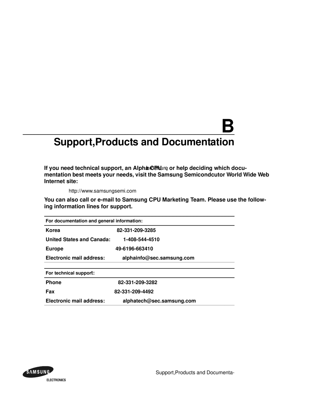 Samsung 164BX user manual Support,Products and Documentation 