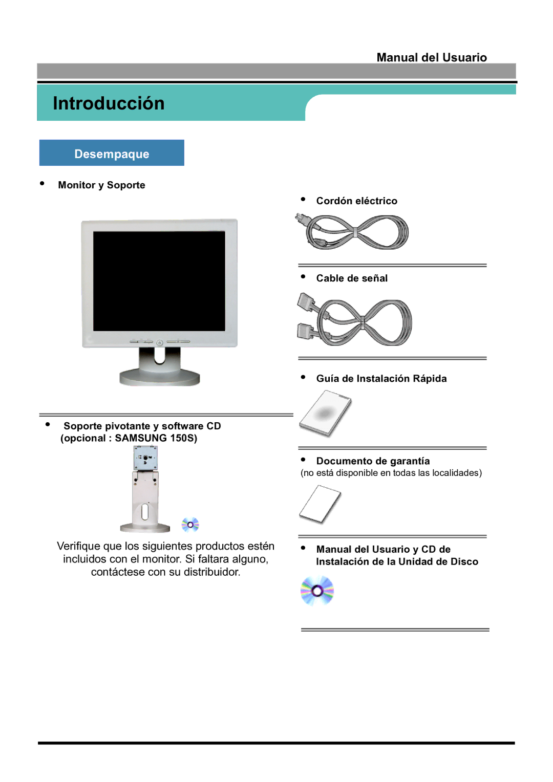 Samsung 170S manual Introducción, Documento de garantía 