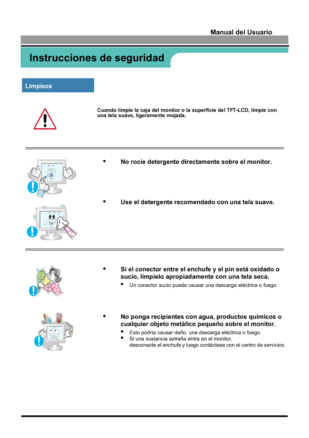 Samsung 170S manual Limpieza 