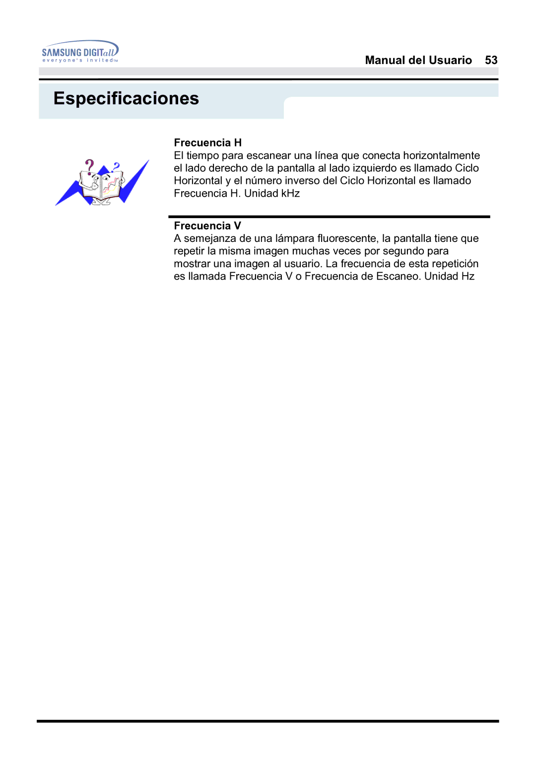 Samsung 171S, 171B, 181B manual Frecuencia H 