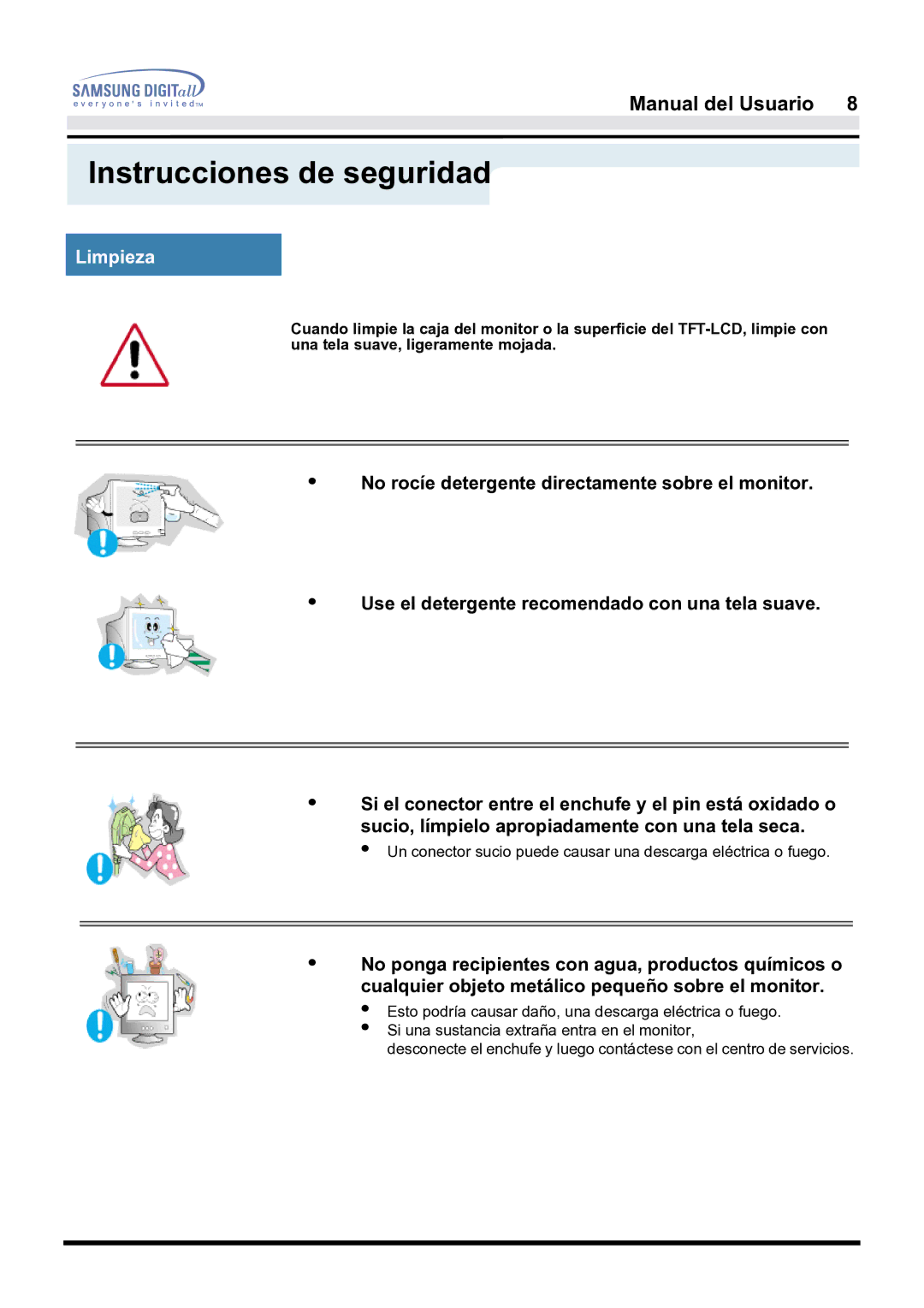 Samsung 171S, 171B, 181B manual Limpieza 