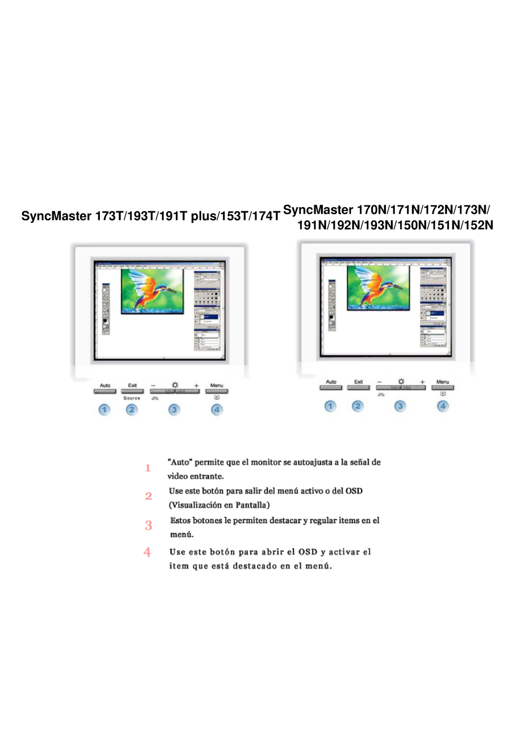 Samsung 172N, 171N, 152N, 170N, 174T, 191n, 191T manual 