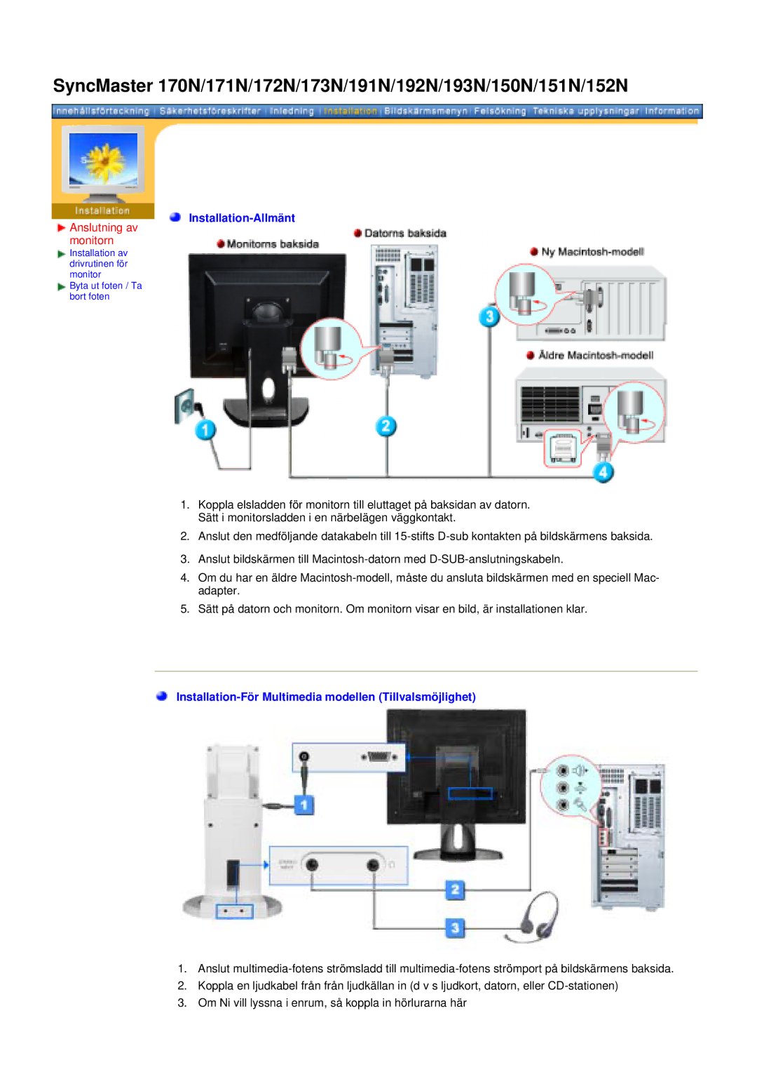 Samsung manual SyncMaster 170N/171N/172N/173N/191N/192N/193N/150N/151N/152N 