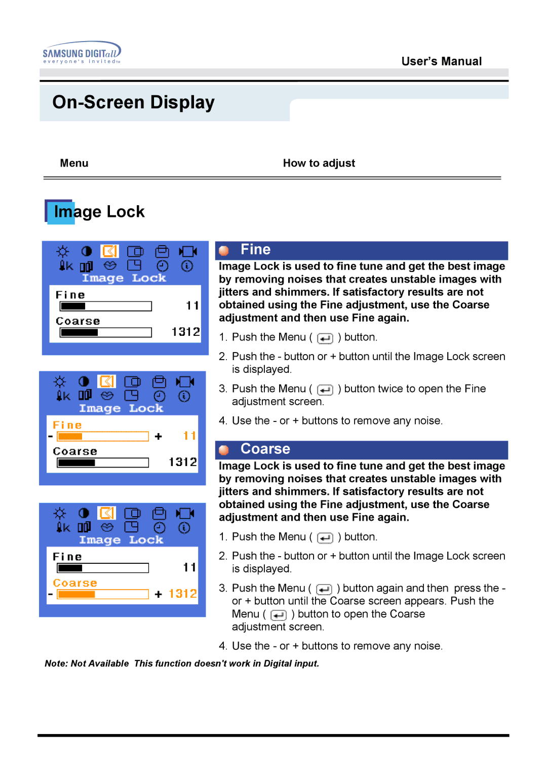 Samsung 172B, 172T manual Image Lock 