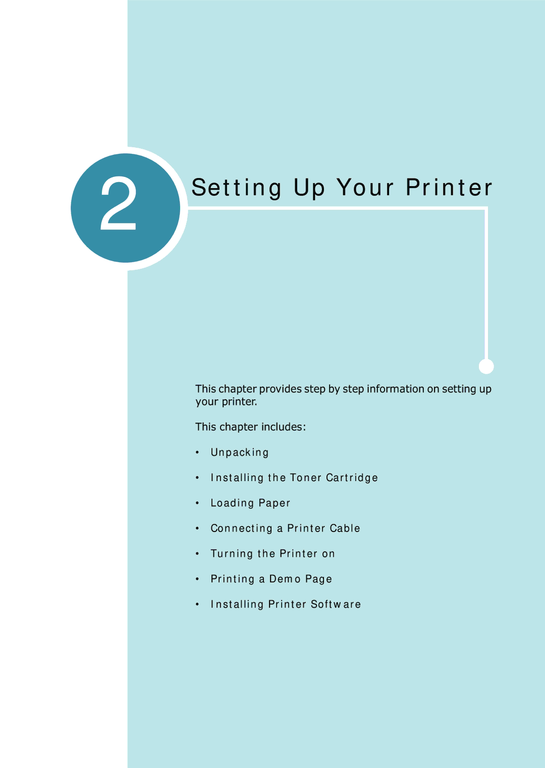 Samsung 1740 manual Setting Up Your Printer 