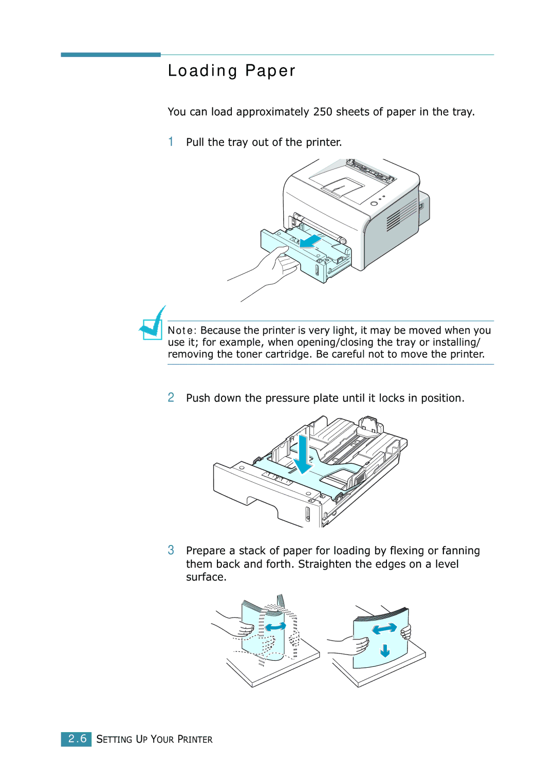 Samsung 1740 manual Loading Paper 