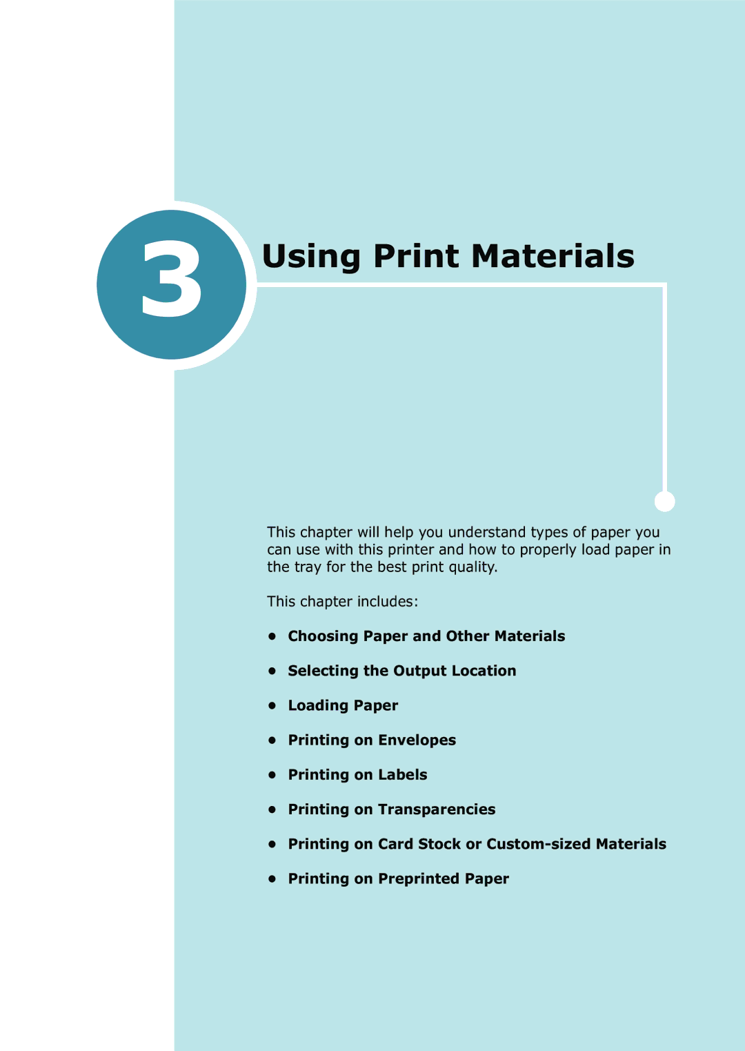 Samsung 1740 manual Using Print Materials 