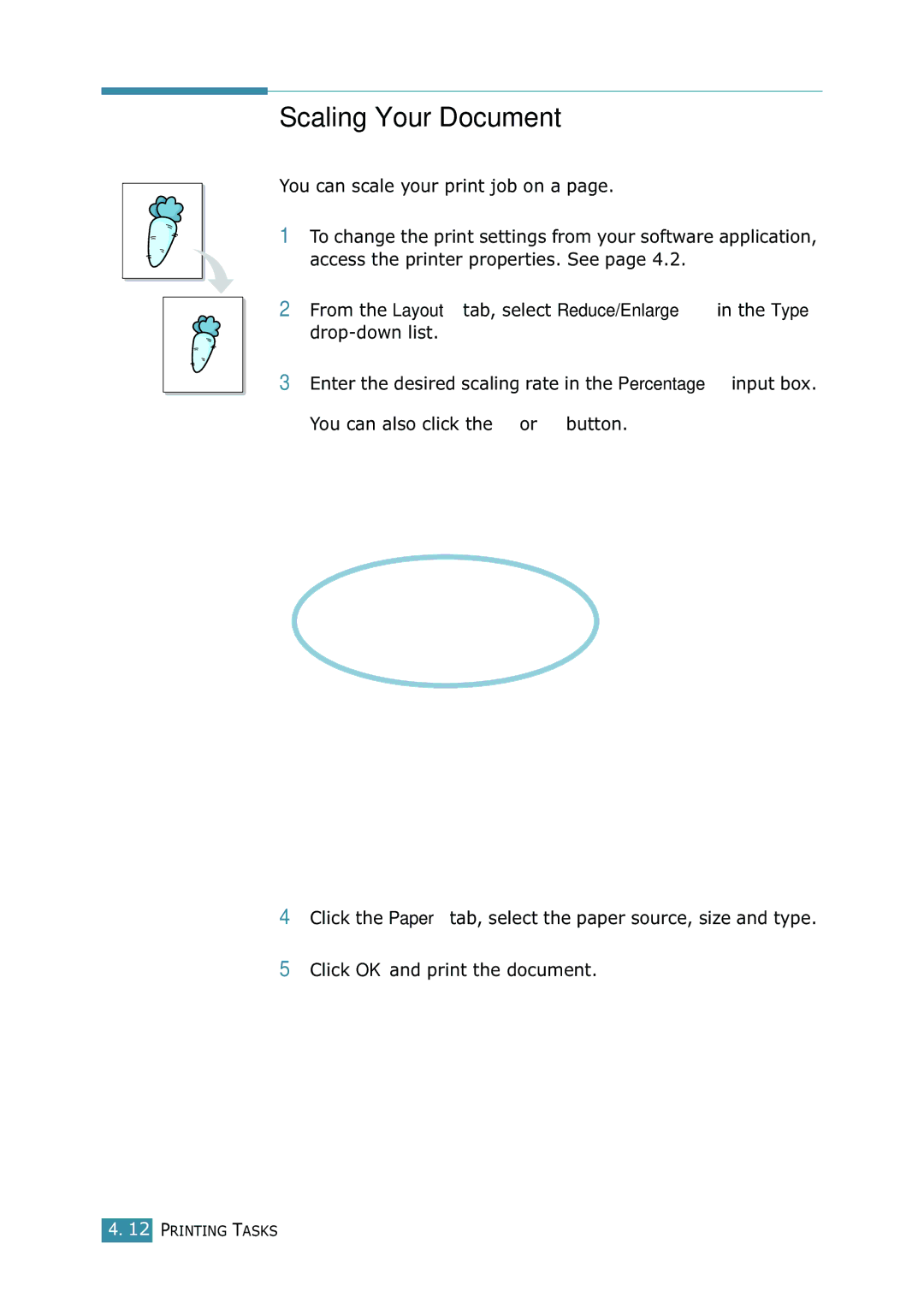 Samsung 1740 manual Scaling Your Document 