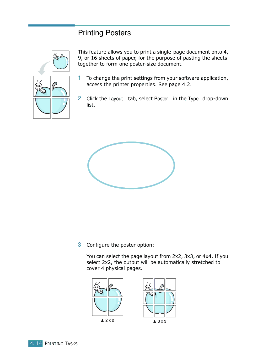 Samsung 1740 manual Printing Posters 