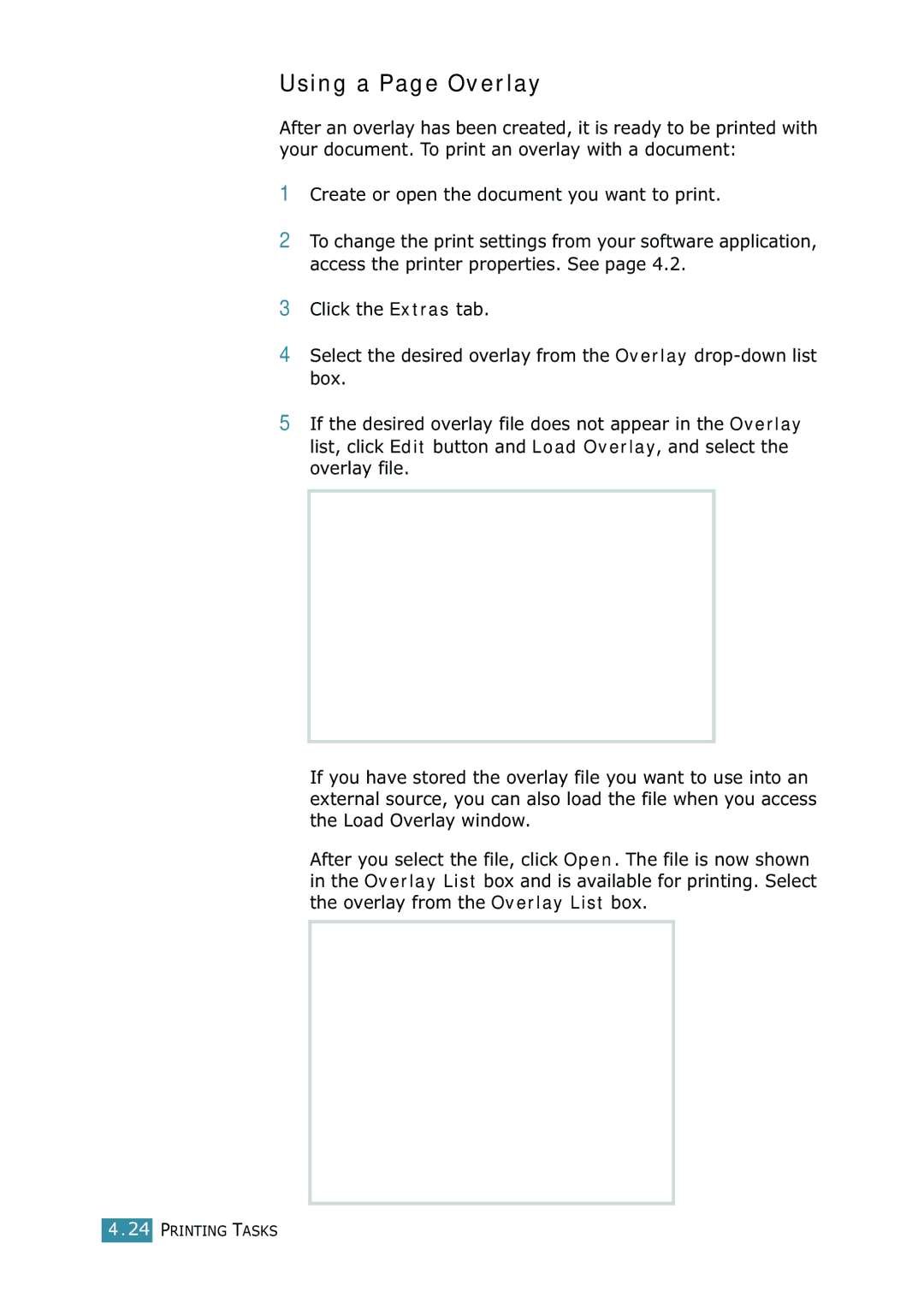 Samsung 1740 manual Using a Page Overlay 