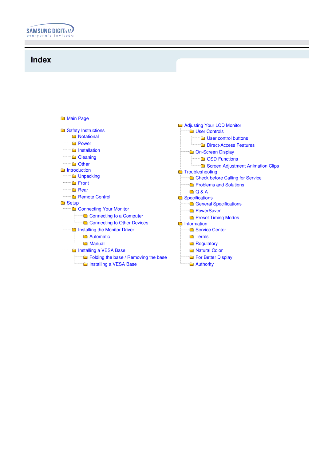 Samsung 192MP manual Index 