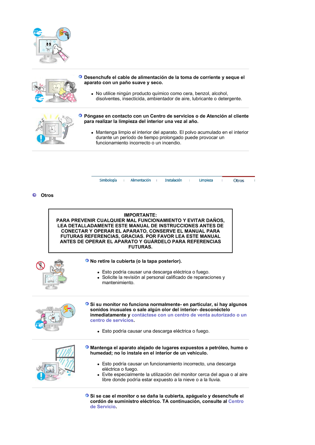 Samsung 193P plus, 173P PLUS manual Otros, No retire la cubierta o la tapa posterior 