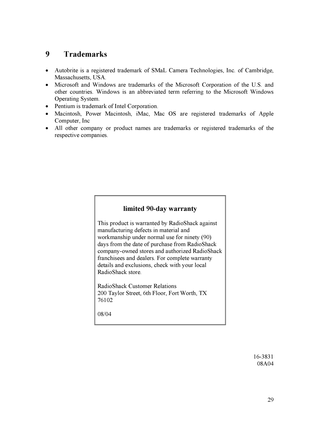 Samsung 2 user manual Trademarks, Limited 90-day warranty 