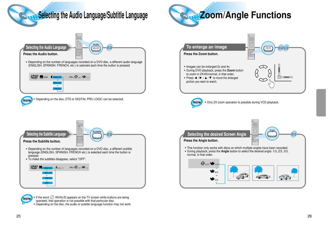 Samsung 20041112183630062 instruction manual Zoom/Angle Functions, To enlarge an image 