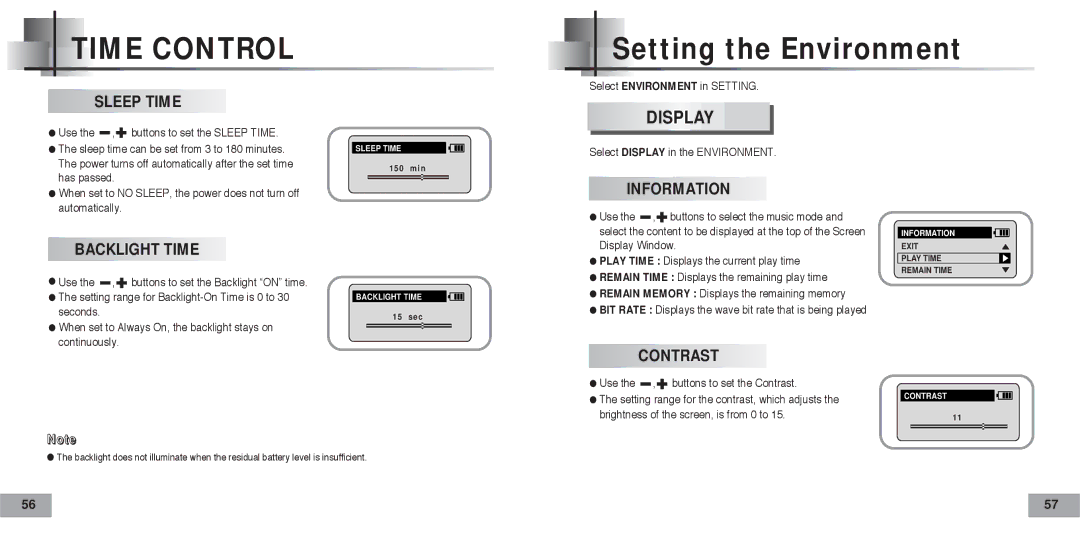 Samsung AH68-01467F, 20051027152744500 manual Setting the Environment, Sleep Time 