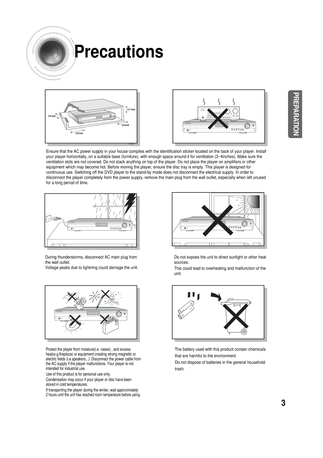 Samsung AH68-01853S, 20060510083254531, AV-R610 manual Precautions 