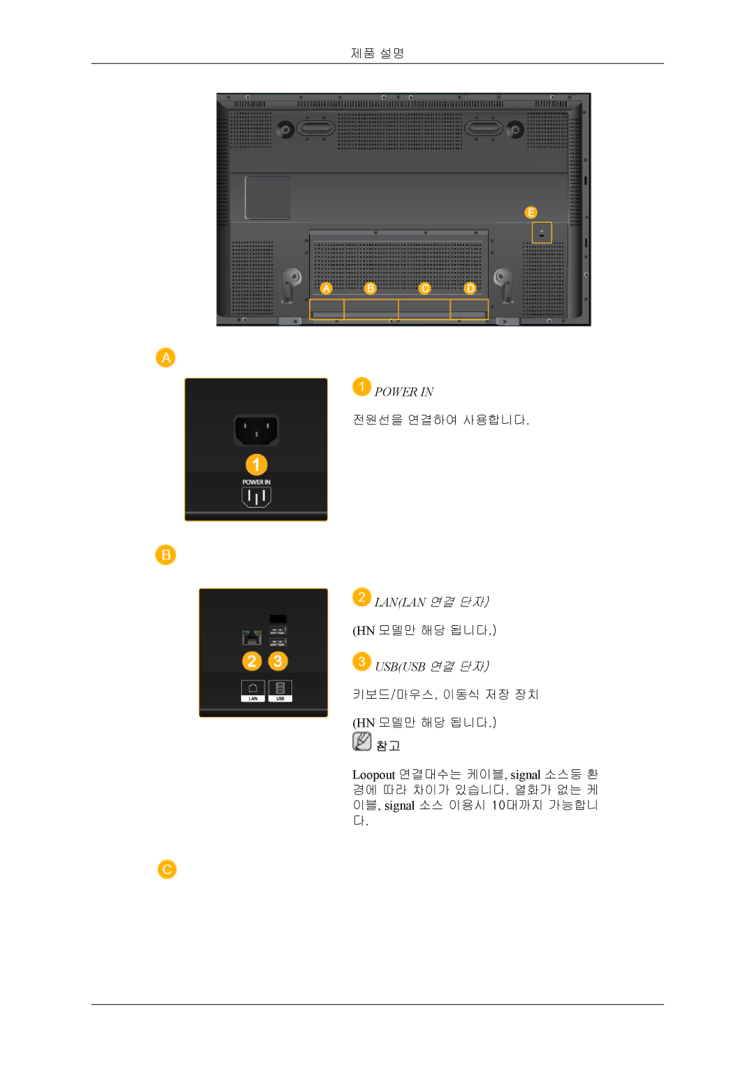 Samsung 20080828210016437 quick start Power, Usbusb 연결 단자 