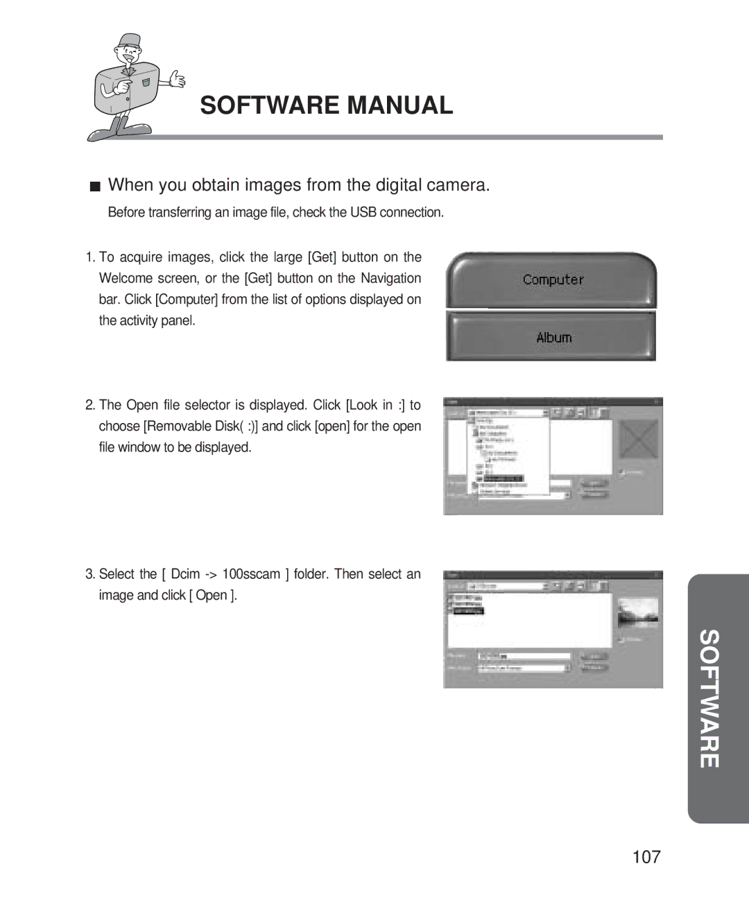 Samsung 201 manual When you obtain images from the digital camera, 107 