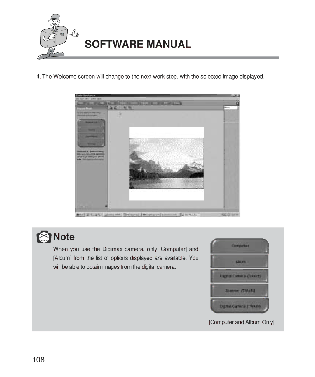 Samsung 201 manual 108, Computer and Album Only 