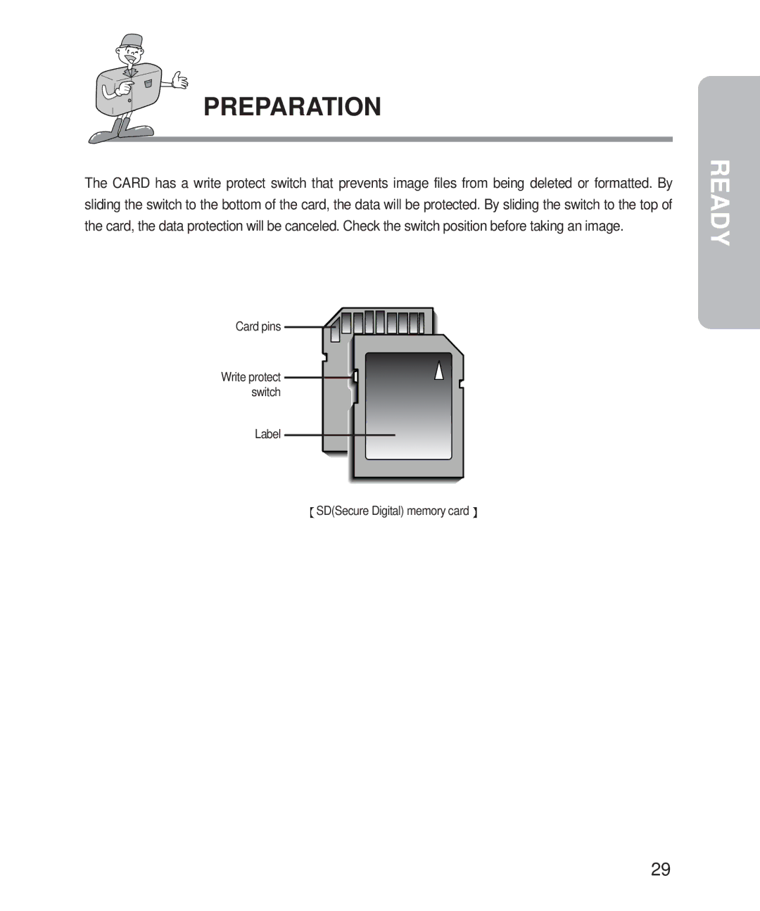 Samsung 201 manual Label SDSecure Digital memory card 