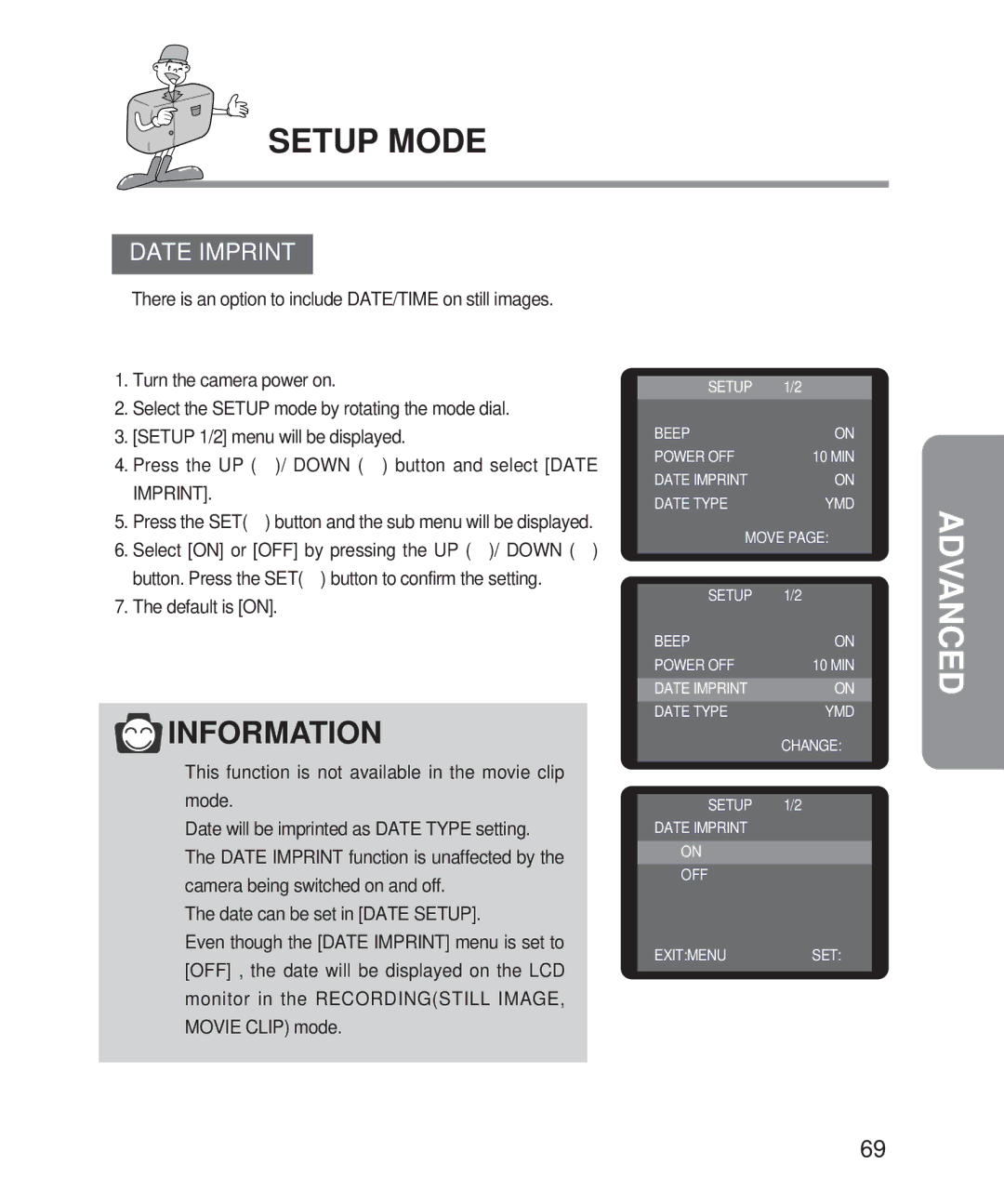 Samsung 201 manual Date Imprint 