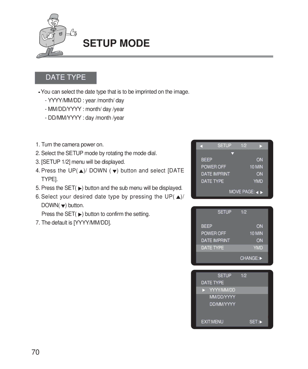 Samsung 201 manual Date Type 