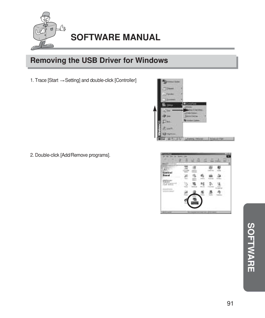 Samsung 201 manual Removing the USB Driver for Windows 