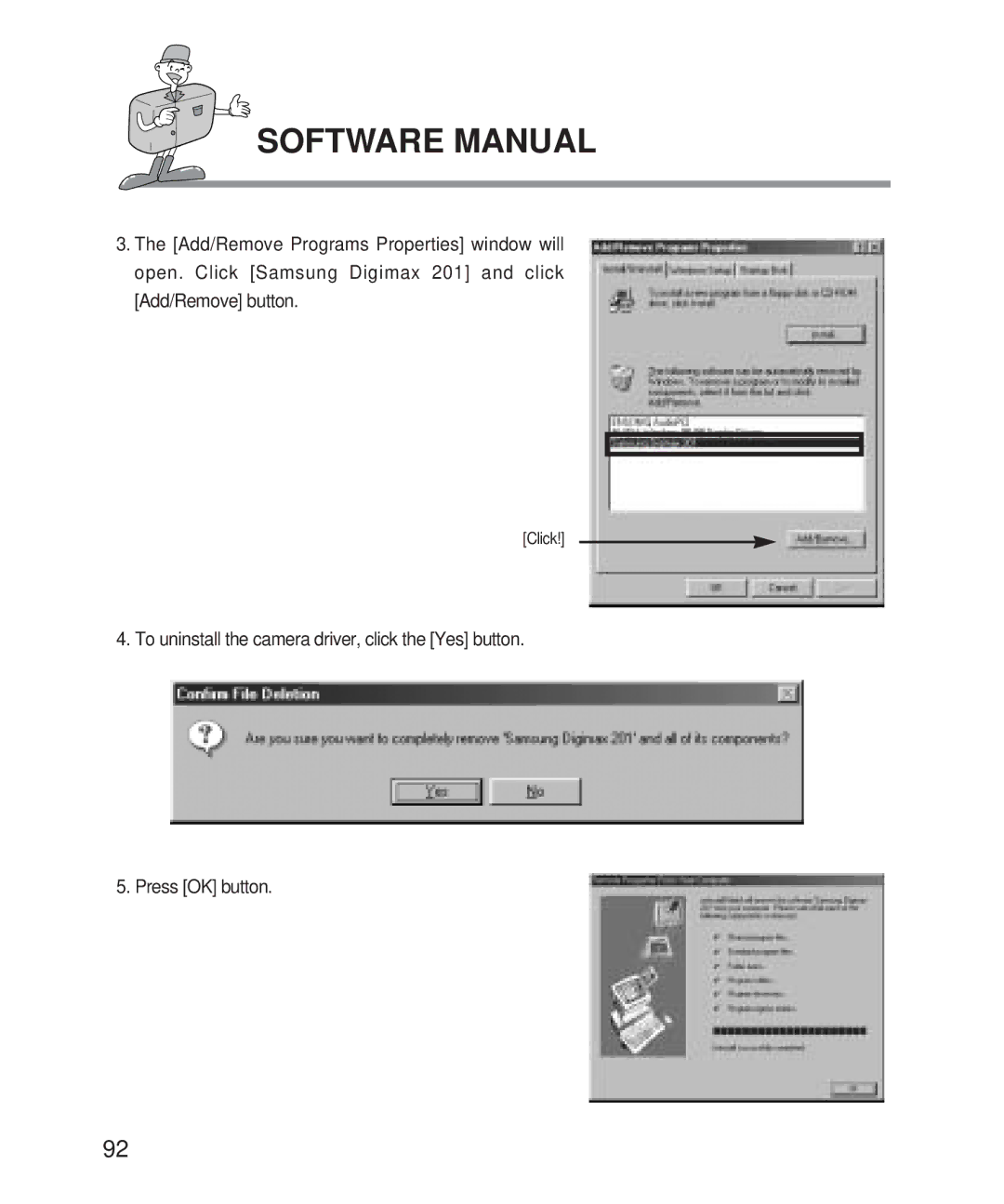 Samsung 201 manual Click 