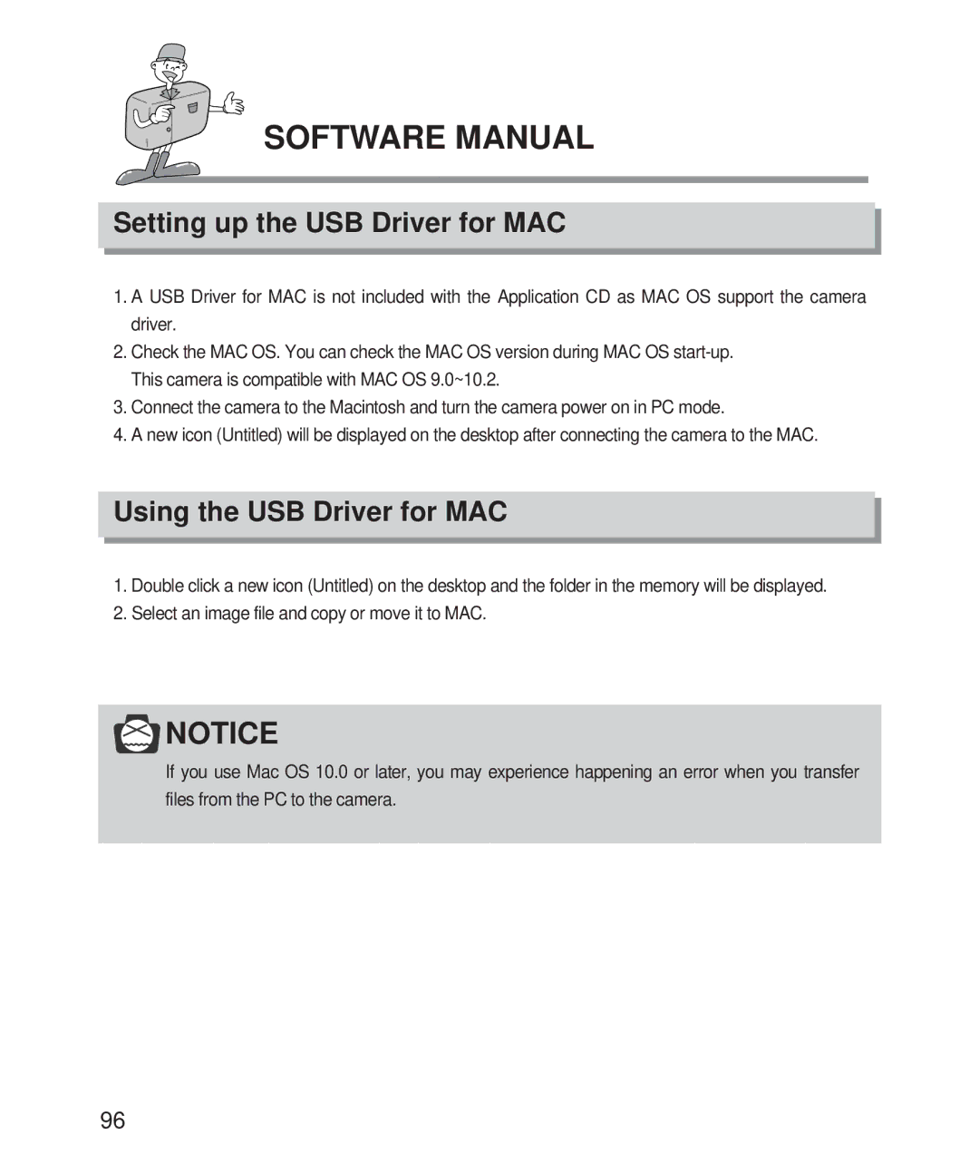 Samsung 201 manual Setting up the USB Driver for MAC, Using the USB Driver for MAC 