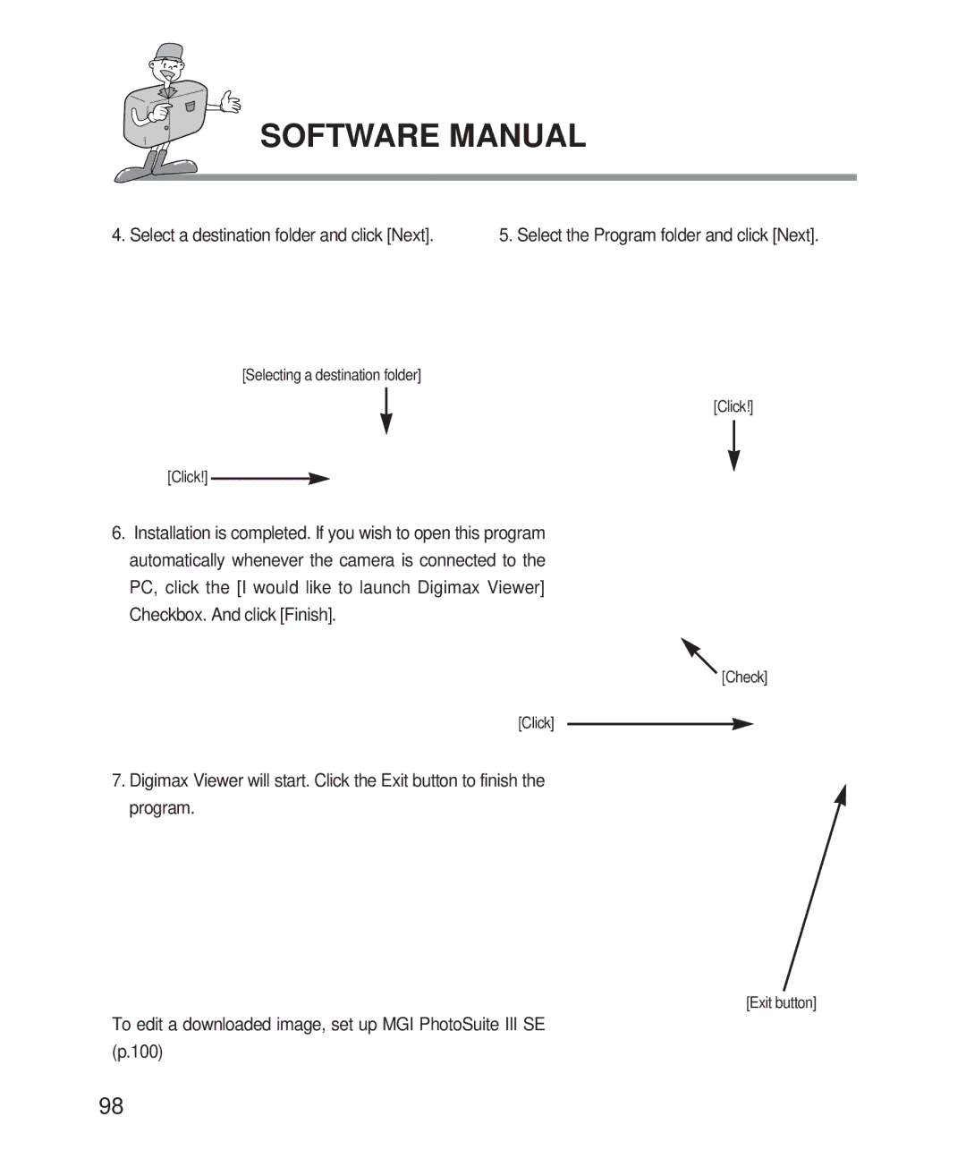 Samsung 201 manual Select a destination folder and click Next 