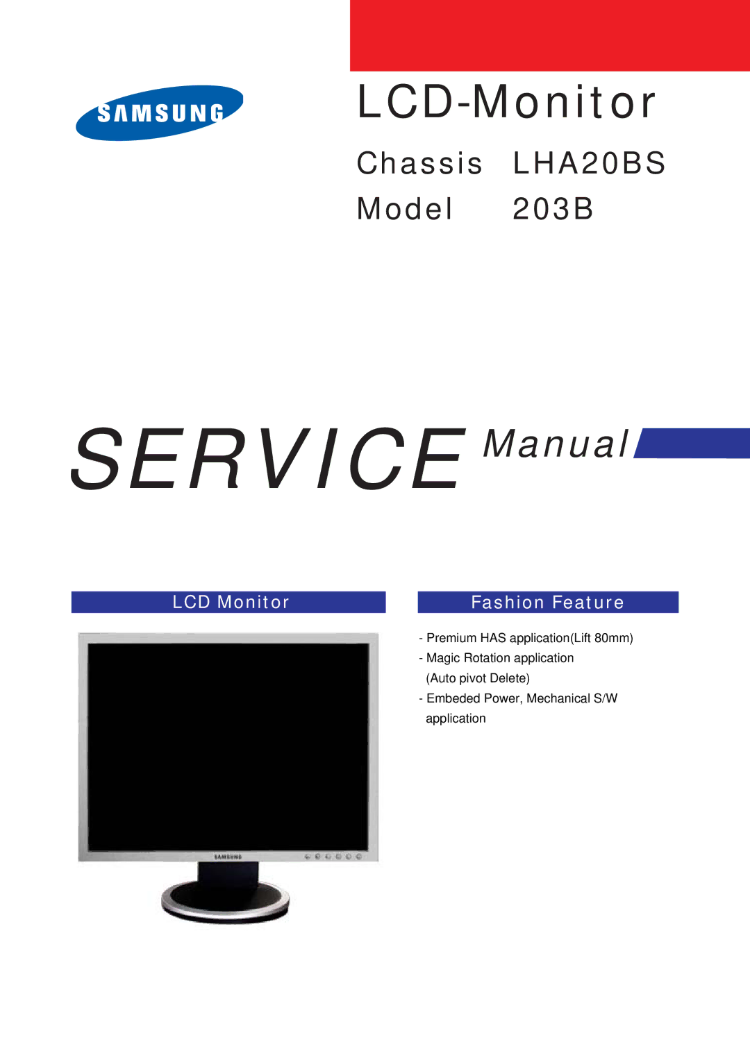 Samsung 203B service manual LCD-Monitor 